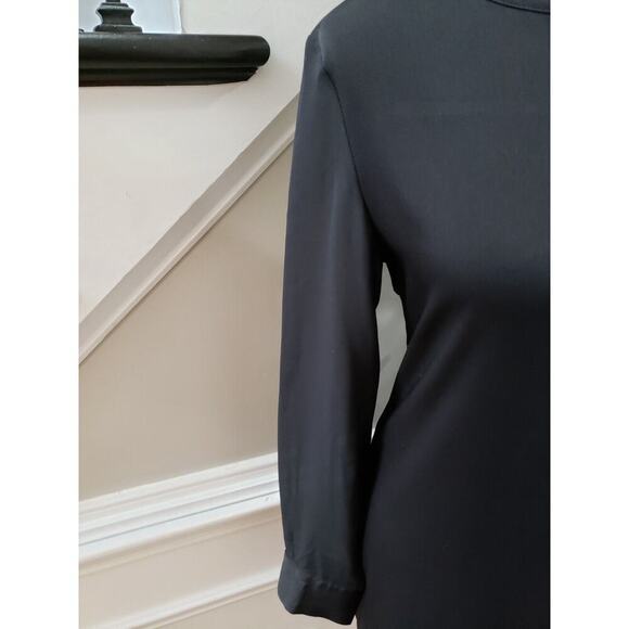 Akira Chicago Womens Black Solid Round Neck Long Sleeve Knee Length Dress Medium - Picture 4 of 11